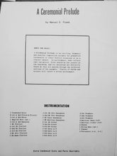 Load image into Gallery viewer, A Ceremonial Prelude Marcel G. Frank
