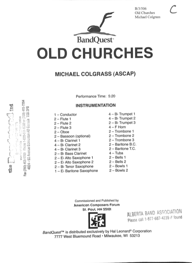 Old Churches Michael Colgrass