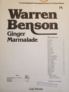 Ginger Marmalade Warren Benson