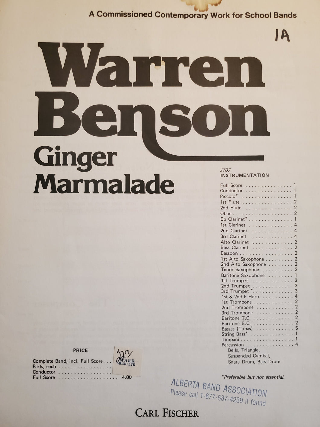 Ginger Marmalade Warren Benson