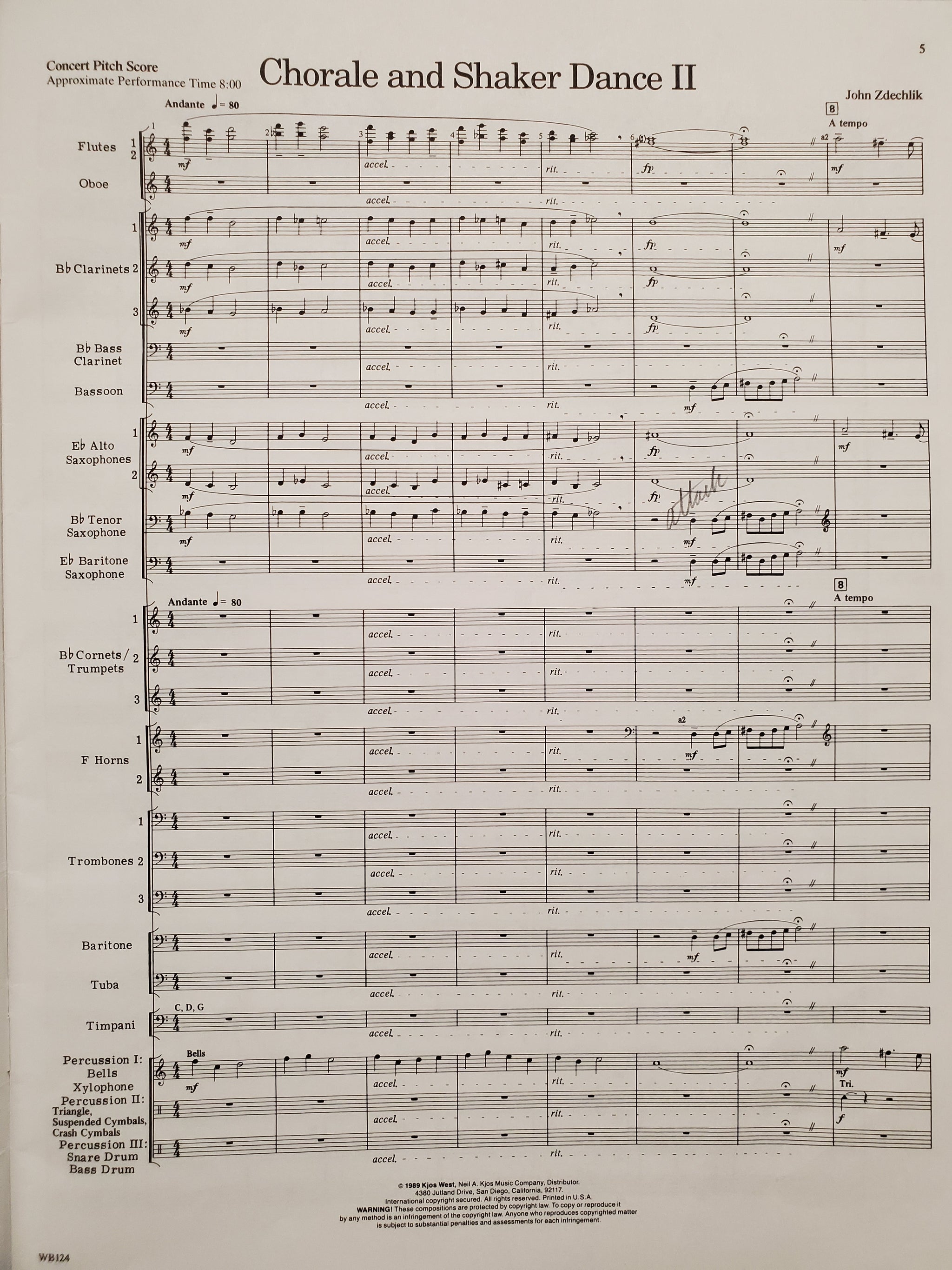 Chorale and Shaker Dance II John Zdechlik – ABA Library