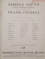 Simple Gifts Four Shaker Songs Frank Ticheli