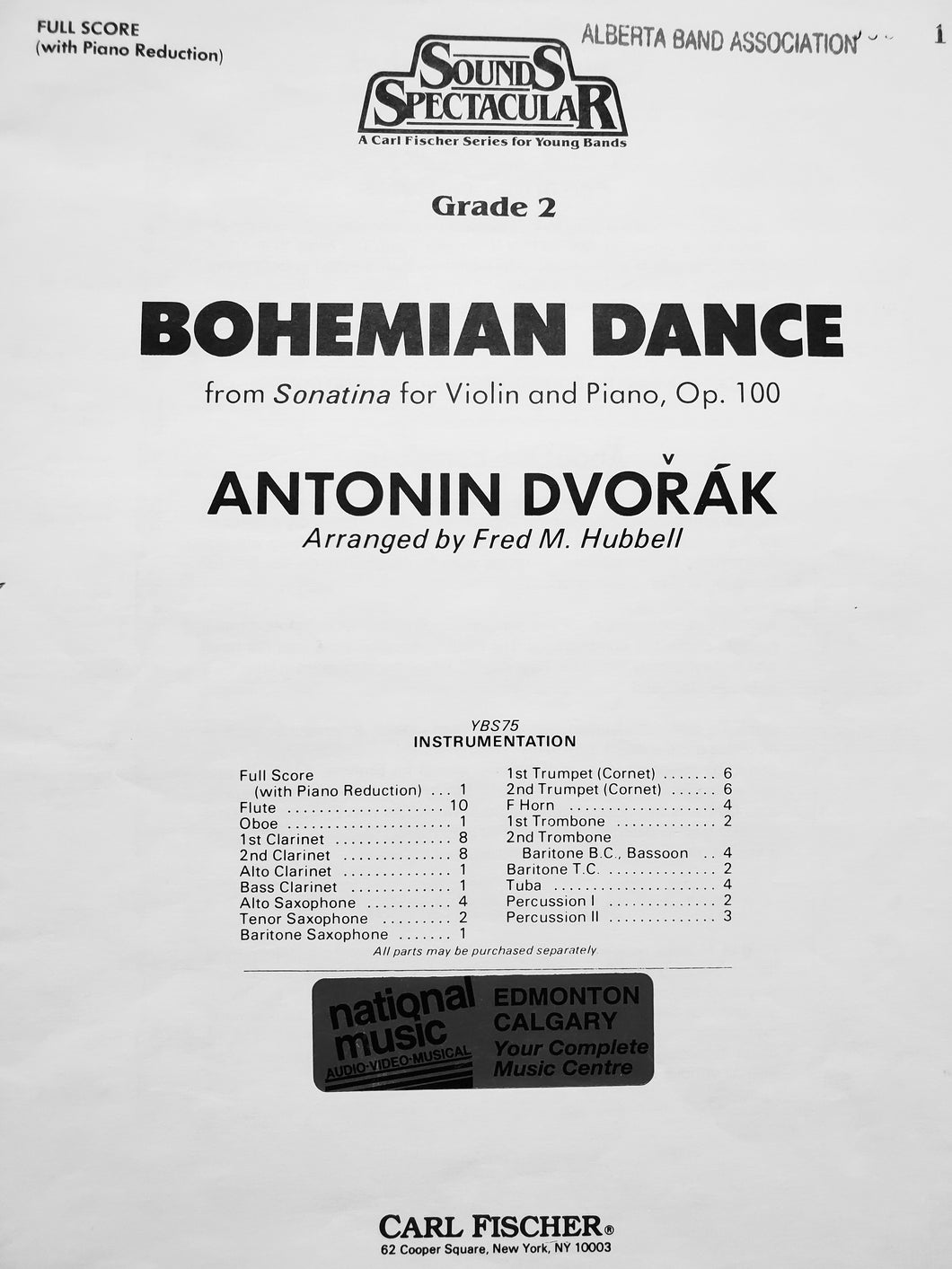 Bohemian Dance Antonin Dvorak arr. Fred. M. Hubbell