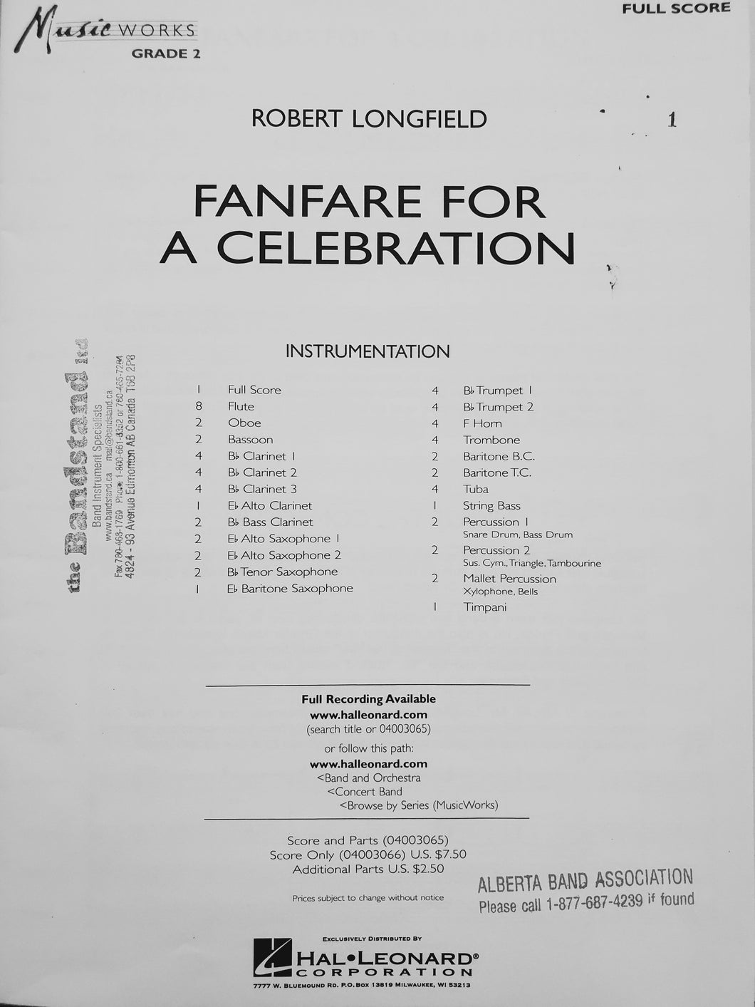 Fanfare for a Celebration Robert Longfield