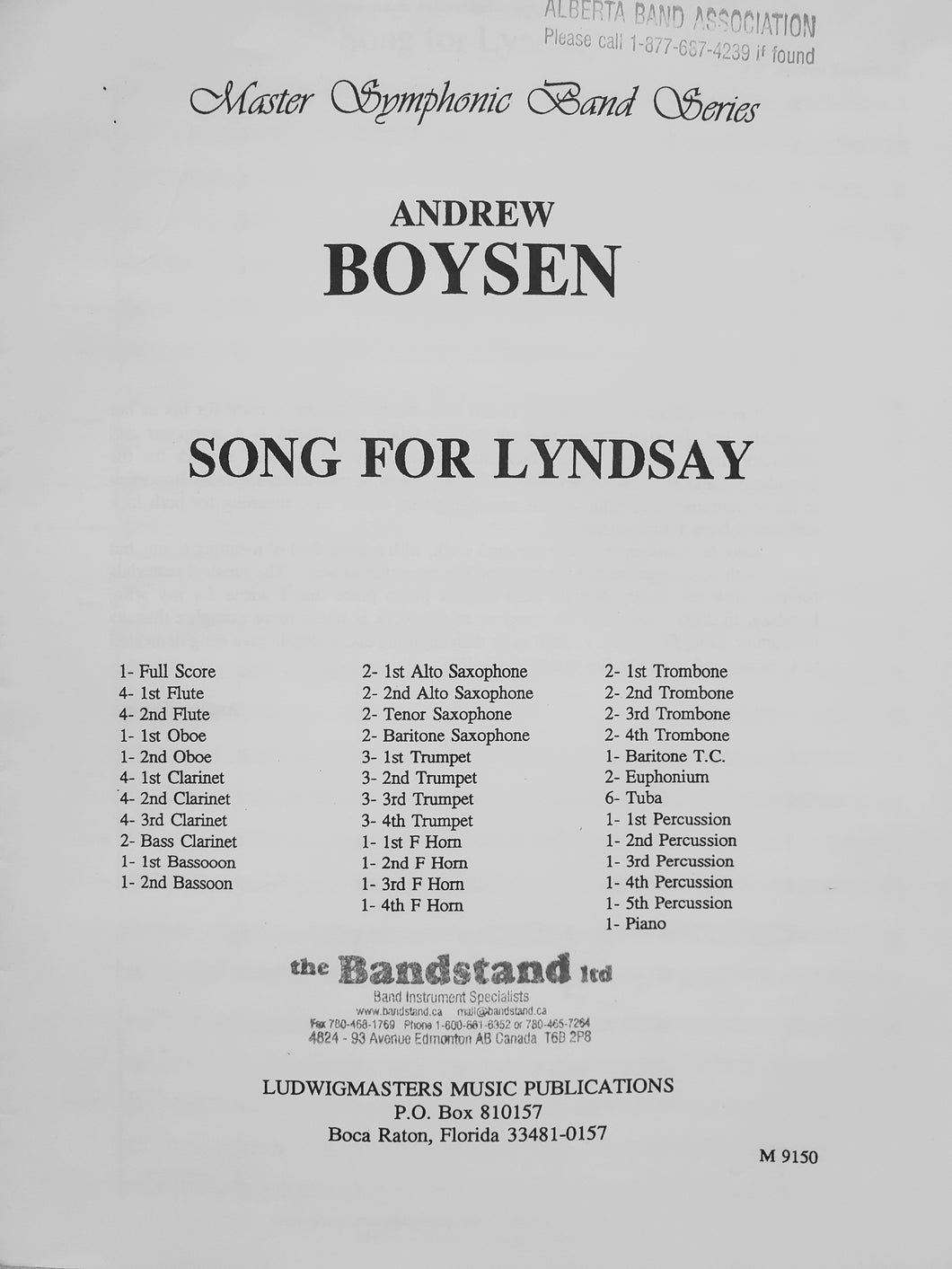 Song for Lyndsay Andrew Boysen