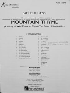 Mountain Thyme (A setting of Wild Mountain Thyme/The Braes of Balquhidder) Samuel R. Hazo