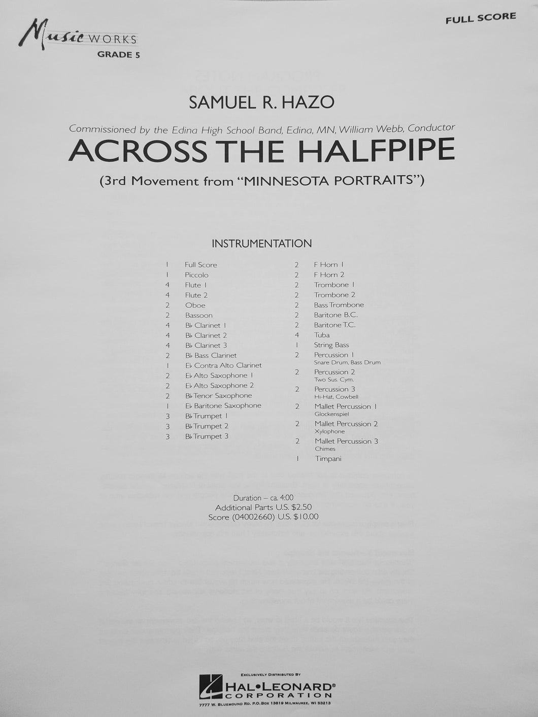 Across the Halfpipe Samuel R. Hazo