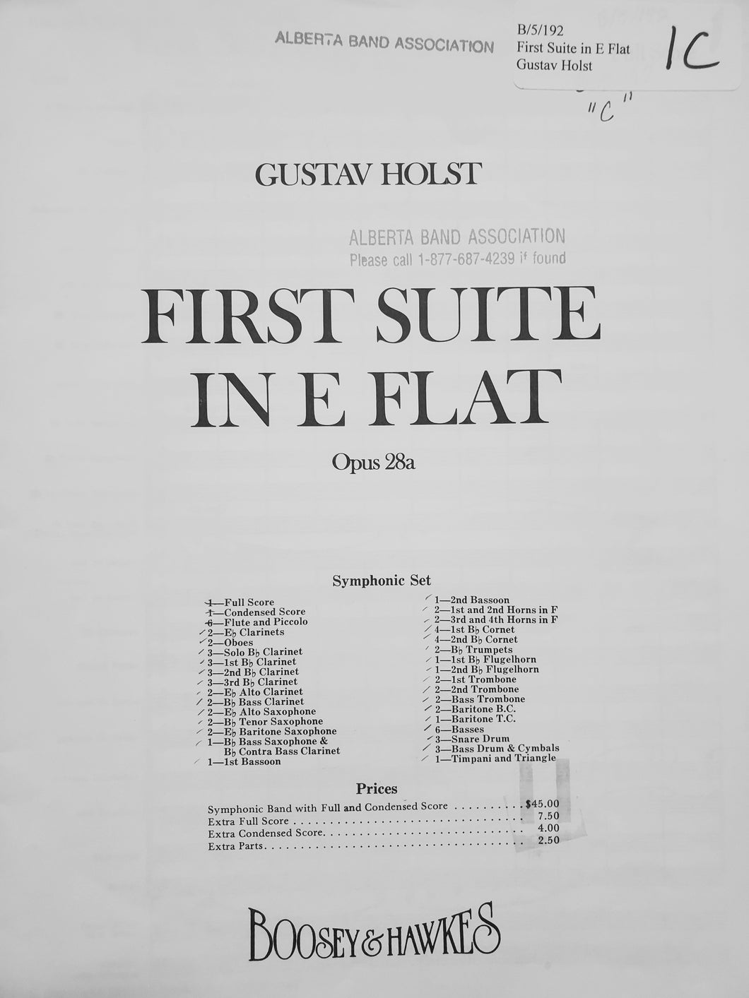 First Suite in E Flat Gustav Holst