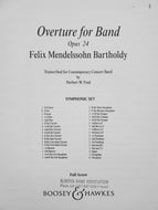 Overture for Band, Opus 24 Felix Mendelssohn arr. Herbert W. Fred