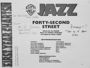 Forty-Second Street Harry Warren arr. Paul Cook