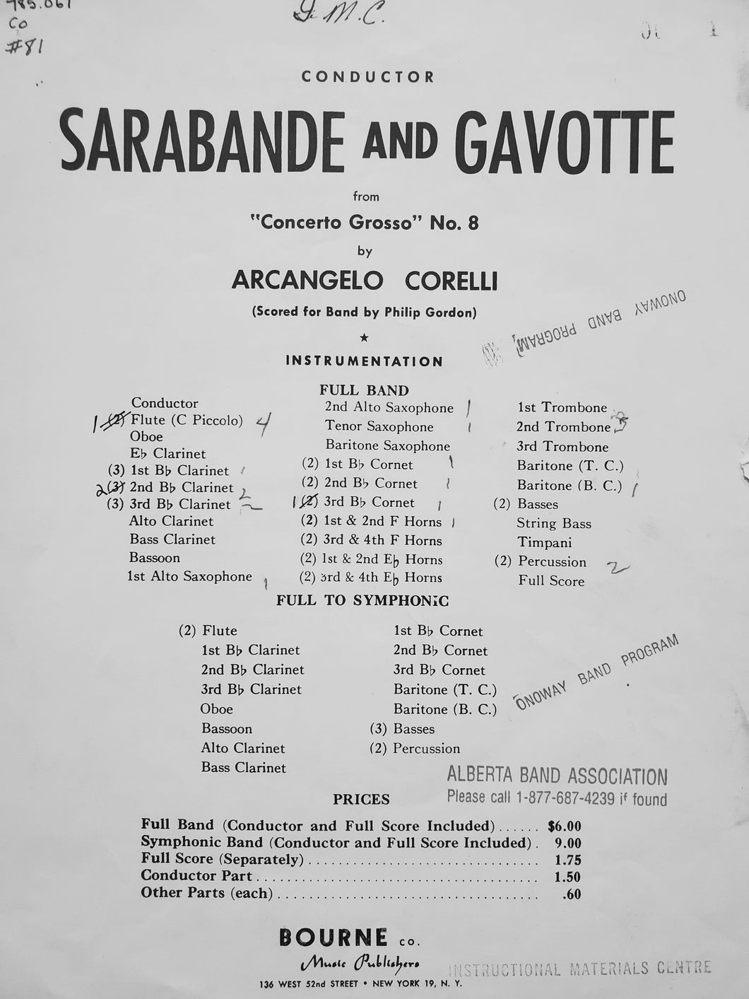 Sarabande and Gavotte Arcangelo Corelli arr. Philip Gordon