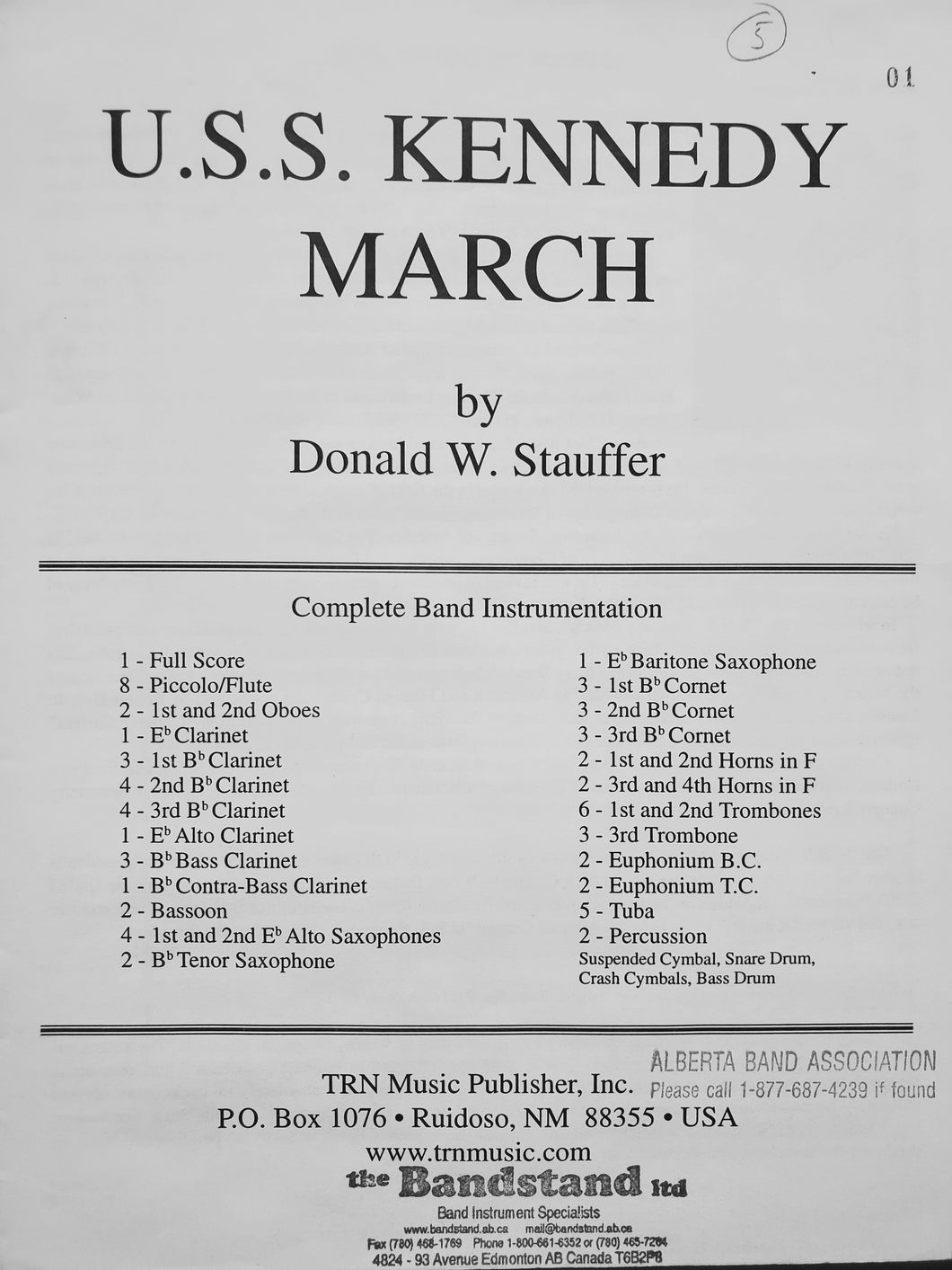U.S.S. Kennedy March Donald W. Stauffer