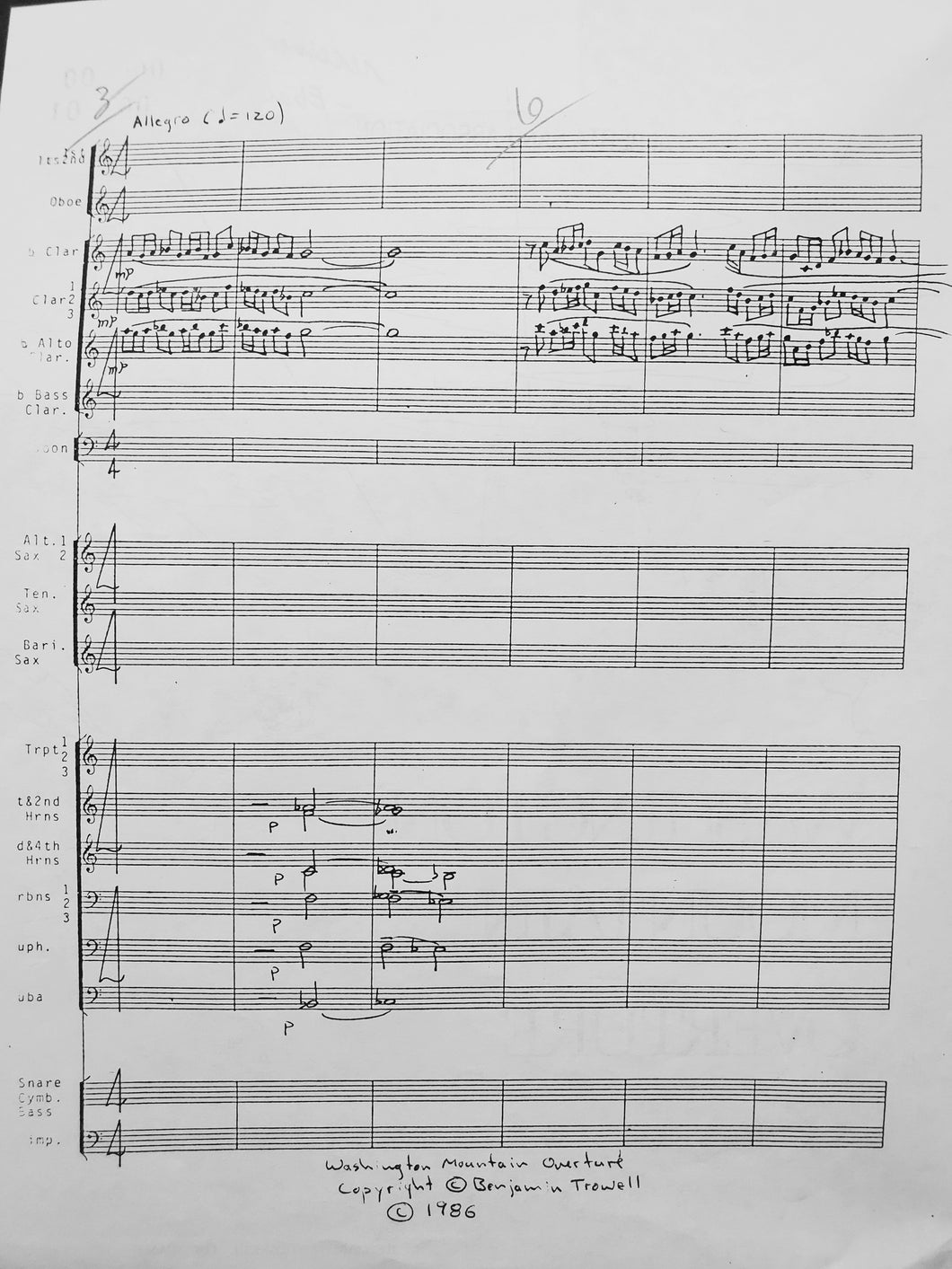 Washington Mountain Overture Benjamin Trowell
