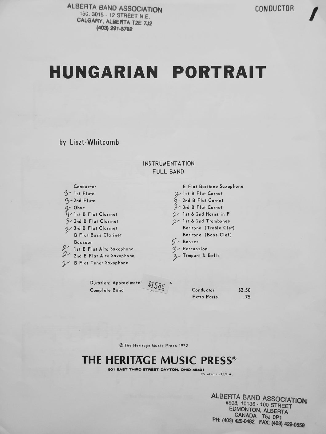 Hungarian Portrait Liszt arr. Ken Whitcomb