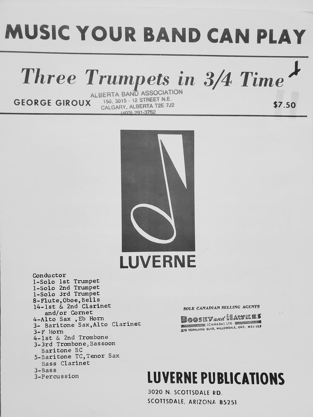 Three Trumpets in 3/4 Time George Giroux