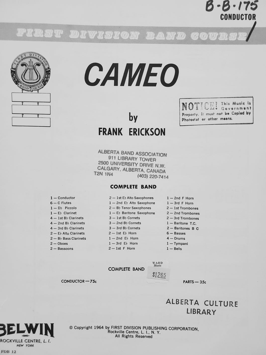 Cameo Frank Erickson